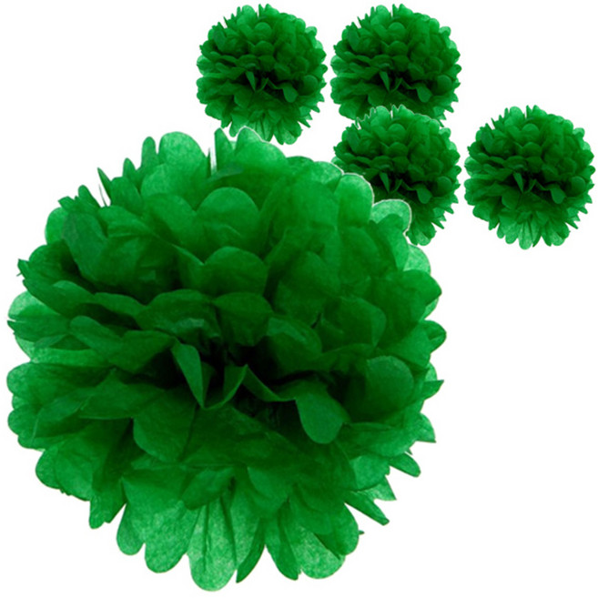 파티팡 폼폼 모빌 장식 5p, 그린