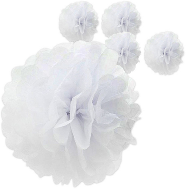 파티쇼 폼폼 모빌 장식 5p, 화이트