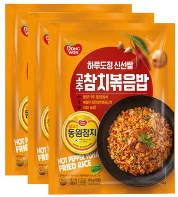 동원 고추참치 볶음밥, 450g, 3개