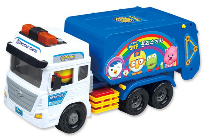 바니랜드 뽀로로 힘센 분리수거차 완구, 혼합색상, 1개
