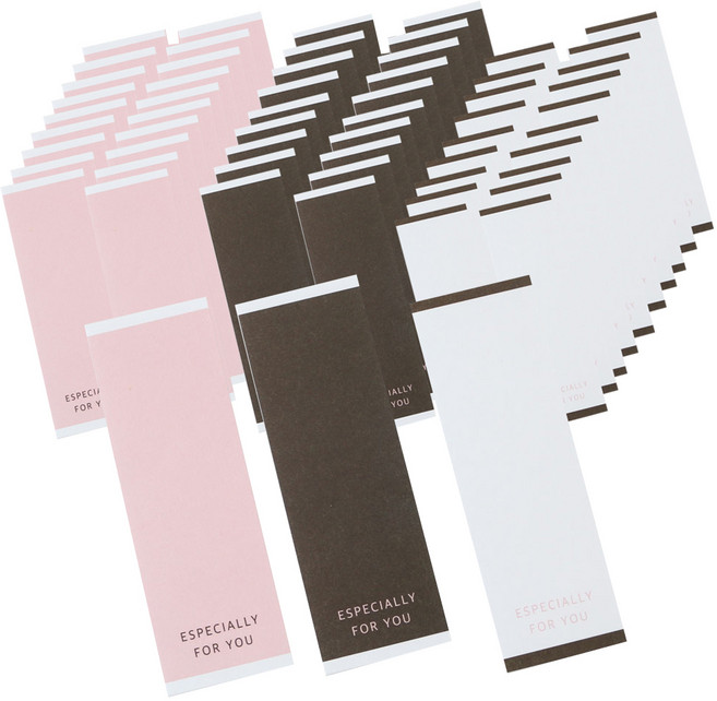 HCN 이스페셜리 직사각 스티커 60p, 화이트, 핑크, 초코, 1세트