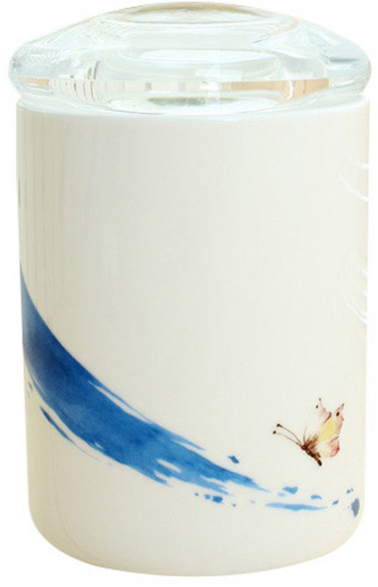 엘케이메이드 나비향기 블루 도자기 밀폐 양념통 2p, 1개