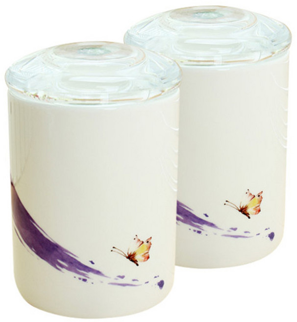 엘케이메이드 나비향기 바이올렛 도자기 밀폐 양념통 4p, 1개