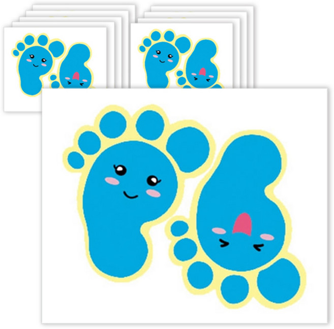 환타스틱스 바닥꾸미기 발바닥 스티커 5장 x 2p, 파랑, 16.5 x 14 cm