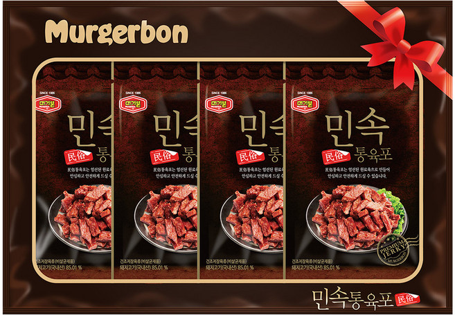 머거본 민속 통 육포, 40g, 4개