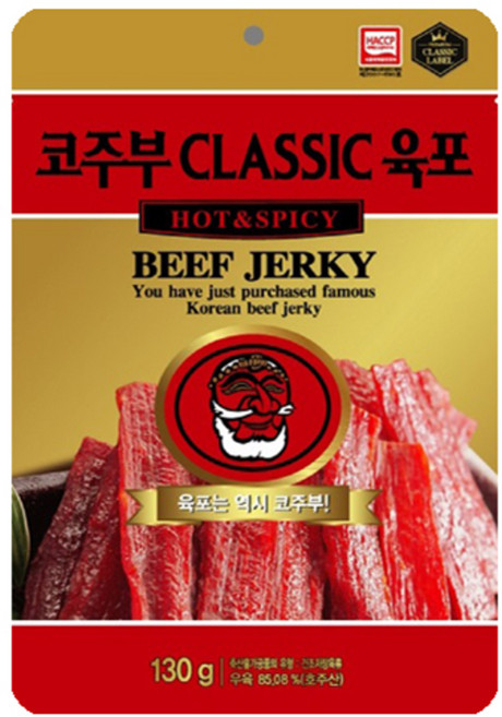 코주부 CLASSIC 육포 HOT & SPICY, 130g, 1개