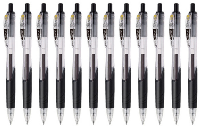 제브라 스라리 볼펜 1mm, 흑색, 12개입