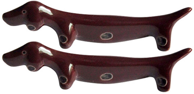 블럭마트 주방 강아지 수저받침, 브라운, 2개