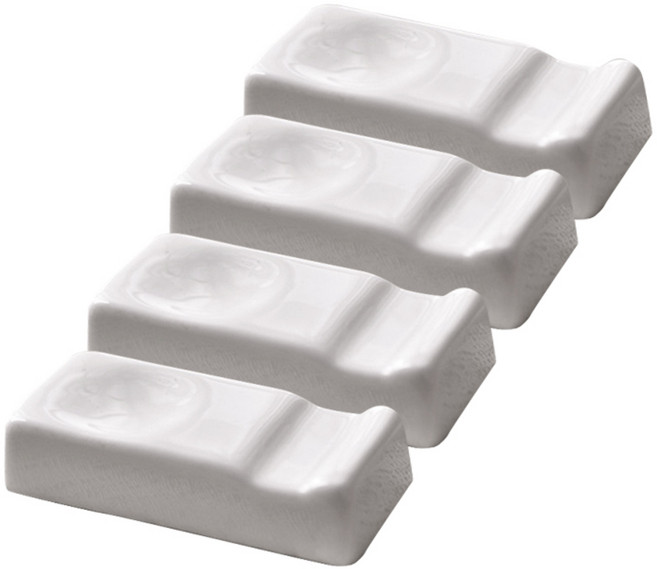 블럭마트 주방 도자기 수저받침 사각, 화이트, 4개