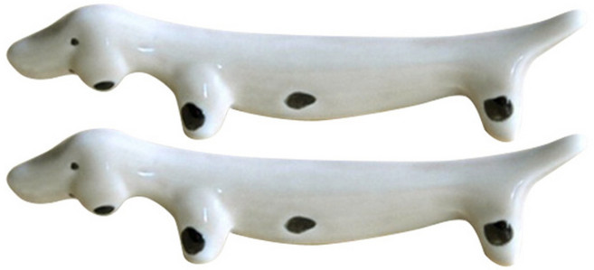 블럭마트 주방 강아지 수저받침, 크림, 2개