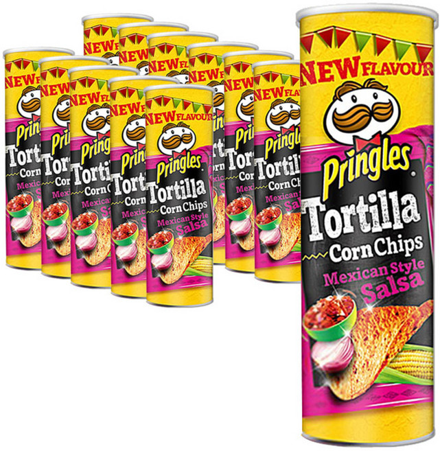 프링글스 또띠아 콘칩 멕시칸스타일 살사 스낵, 110g, 1박스