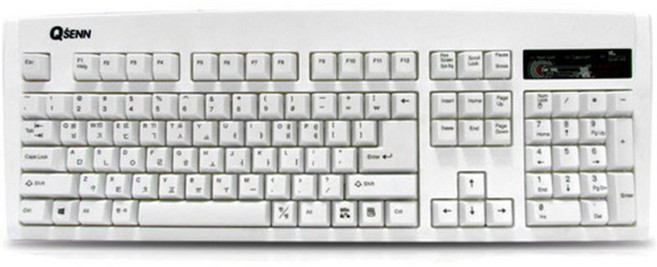 큐센 PS2 게이밍 유선 일반형 키보드, 화이트, SEM-DT35