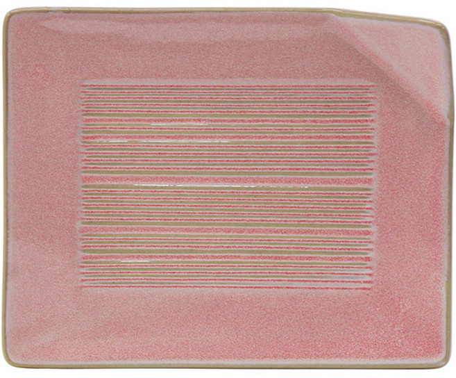 쓰임 퀸즈웨어 사각접시, 피치핑크, 1개