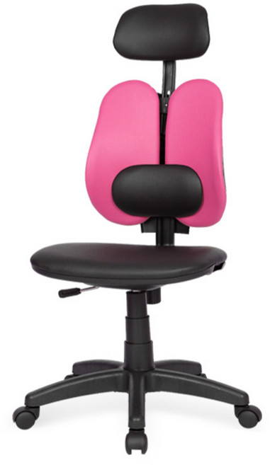 체어포커스 엔젤 ZC 팔무 요추헤더형 의자 인조가죽, 화사한핑크