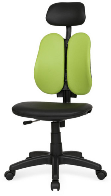 체어포커스 엔젤 ZB 팔무 헤더형 의자 인조가죽, 애플그린