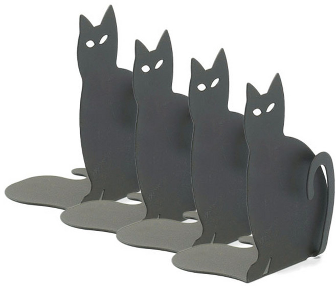 아카데미 캐릭터 북앤드 꼬리고양이 4p, 블랙