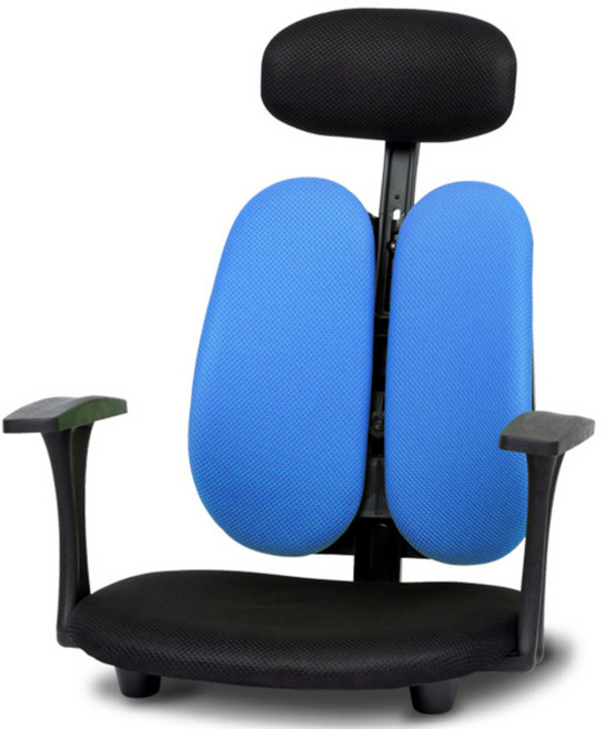 체어포커스 기능성 엔젤좌식 G03 기본형 팔걸이 헤드 의자 패브릭원단, 블루