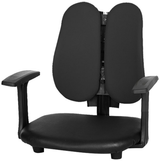 체어포커스 기능성 엔젤좌식 G01 기본형 팔걸이 의자 인조가죽, 다크블랙