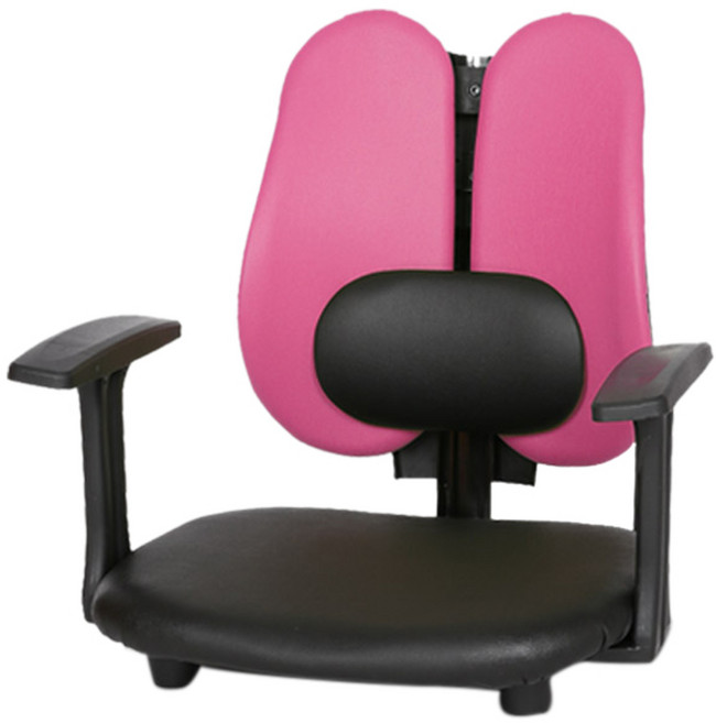 체어포커스 기능성 엔젤좌식 G05 요추형 팔걸이 의자 인조가죽, 화사한핑크