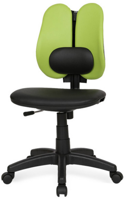 체어포커스 엔젤 ZCA 팔무 요추형 의자 인조가죽, 애플그린