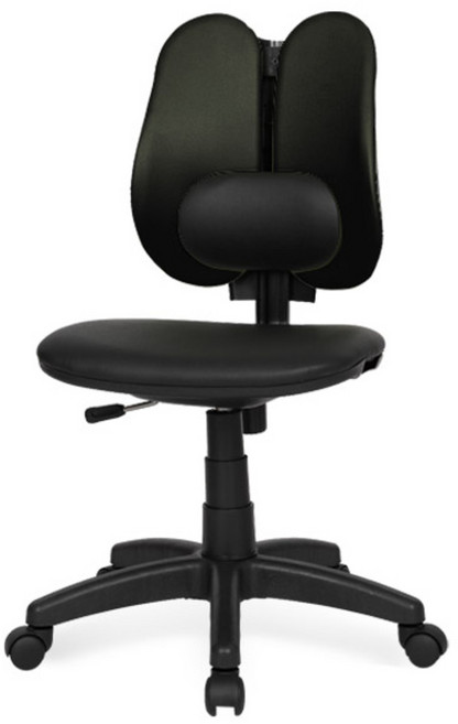 체어포커스 엔젤 ZCA 팔무 요추형 의자 인조가죽, 다크블랙