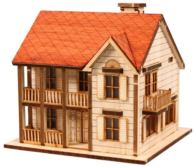 영공방 HO 웨스턴하우스 1 입체퍼즐, 혼합 색상, 1개