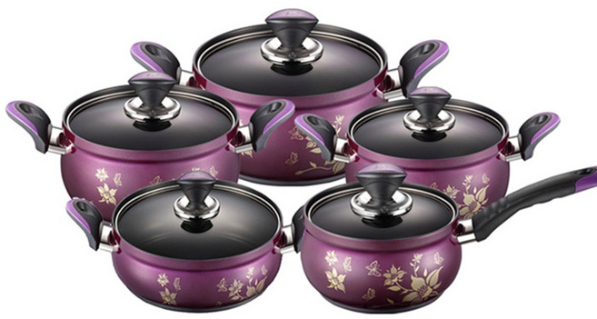 PN풍년 포시아 풍경 바이올렛 냄비세트 5개, 혼합색상, 편수 16cm + 양수 18cm + 양수 20cm + 양수 24cm + 전골 24cm