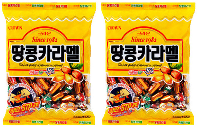 크라운 땅콩카라멜, 324g, 2개