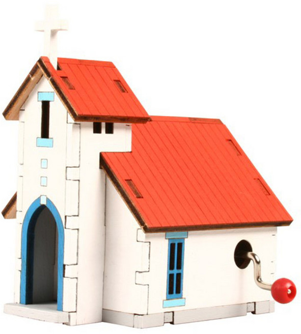 영공방 오르골 교회 C 입체퍼즐, 혼합색상, 1개