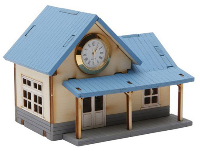 영공방 오르골시계 간이역 입체퍼즐, 혼합색상, 1개