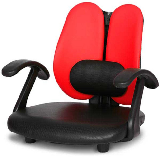 체어포커스 요추형 팔걸이 엠보좌식의자 EM05, 레드