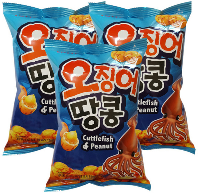 롯데 오징어땅콩, 180g, 3개