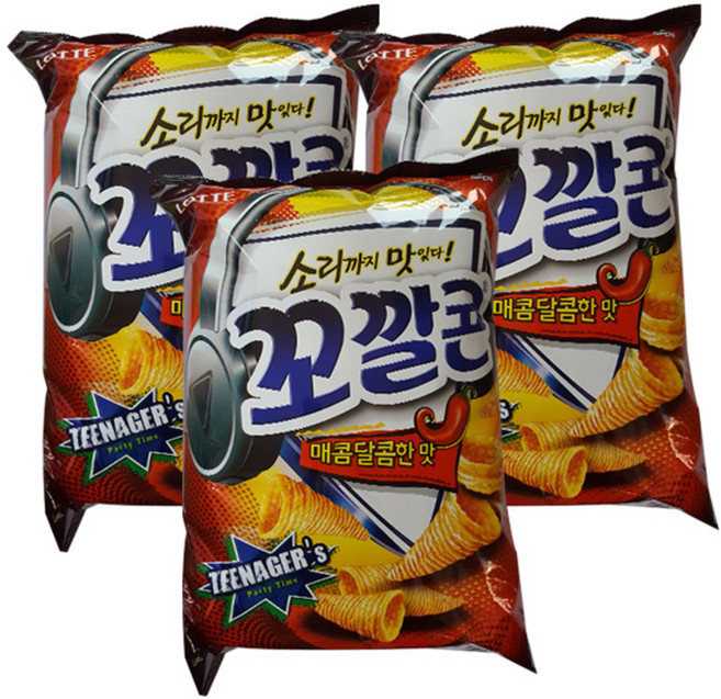 롯데 꼬깔콘 매콤달콤한맛, 155g, 3개