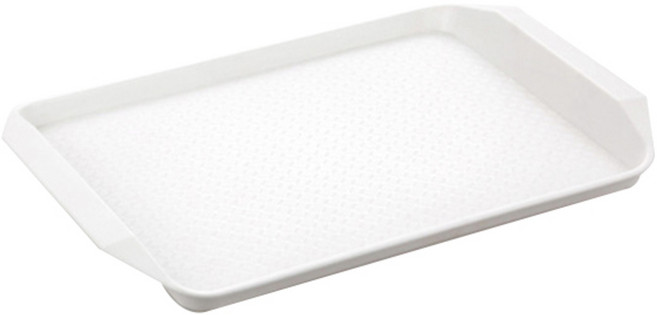 블럭마트 사각 손잡이 논슬립쟁반, 화이트, 1개