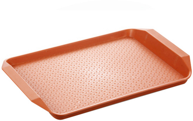 블럭마트 사각 손잡이 논슬립쟁반, 오렌지, 1개