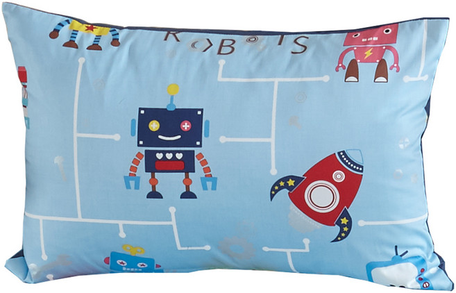 보드래 유아용 순면 베개커버, 리틀로봇