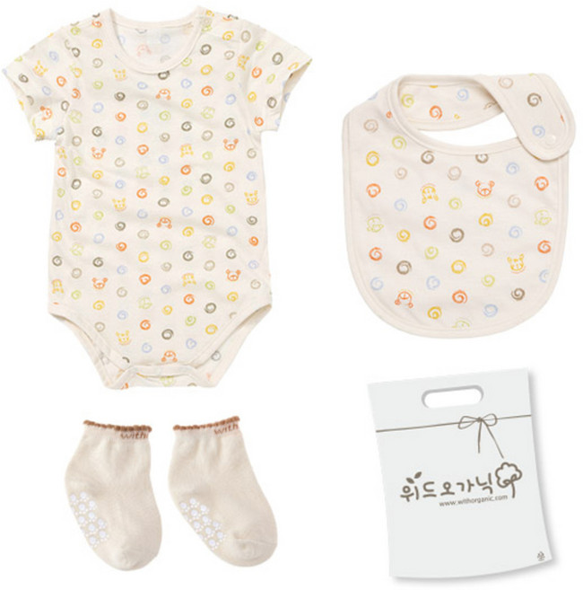 위드오가닉 여름 기획 바디수트 3종세트 + 쇼핑백