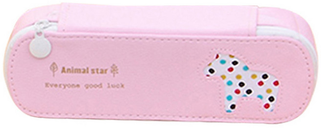 필립로지스틱 애니멀스타 필통, 핑크, 1개