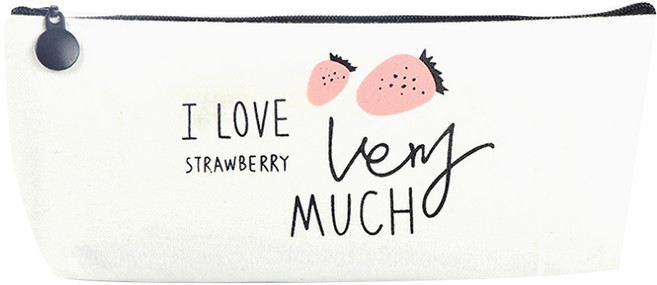 필립로지스틱 화이트 캔버스 필통, 아이러브, 1개