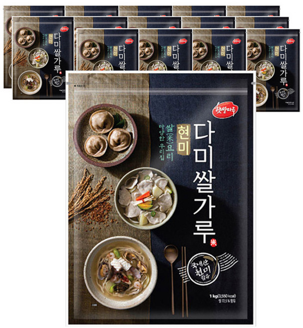 햇쌀마루 현미 다미 쌀가루, 1kg, 15개
