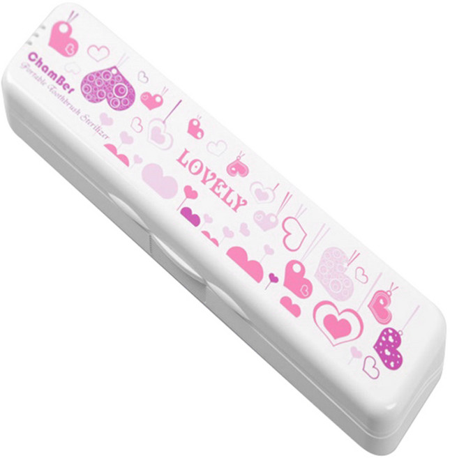 크림챔버 러블리 배터리형 휴대용 칫솔 살균기, DK-901, 하트