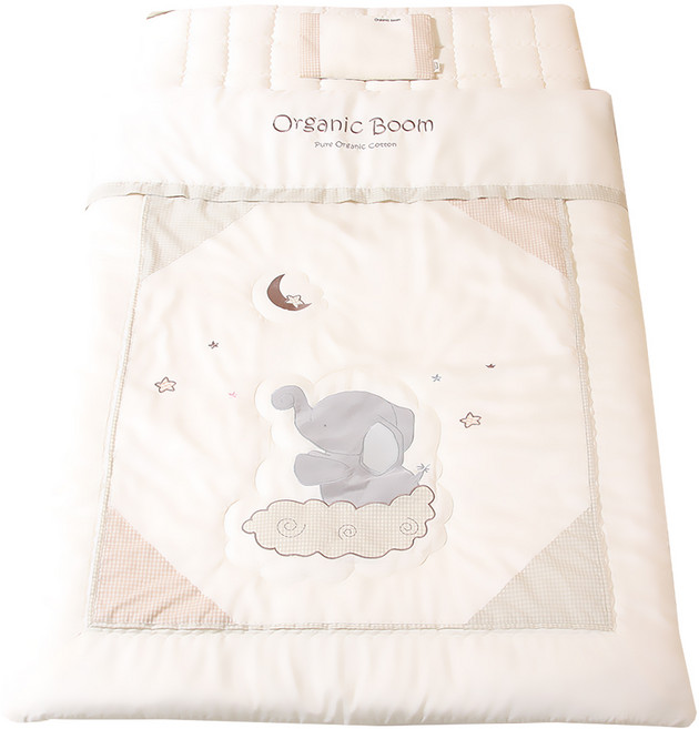 오가닉붐 프리미엄 오가닉 목화솜 사계절 이불 + 요 + 베개 세트, 달코