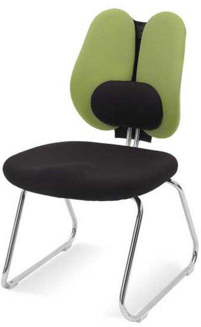 체어포커스 스쿨 ACW-FZ 요추형 팔무 듀얼 고정의자 패브릭, 그린