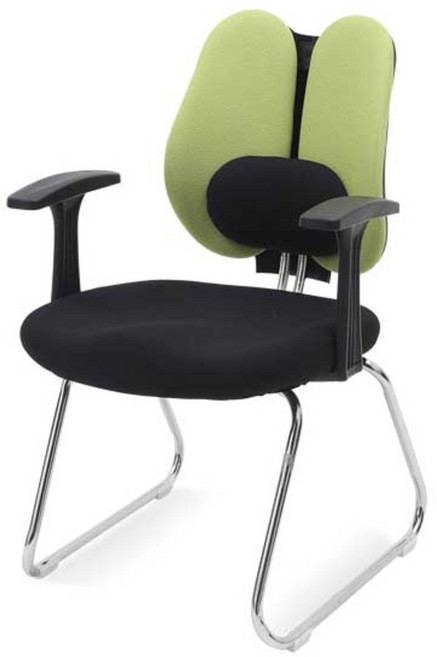 체어포커스 스쿨 ACW-FM 요추형 팔걸이 듀얼 고정의자 인조가죽, 애플그린