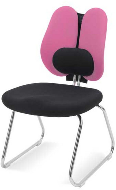 체어포커스 스쿨 ACW-FZ 요추형 팔무 듀얼 고정의자 인조가죽, 핑크