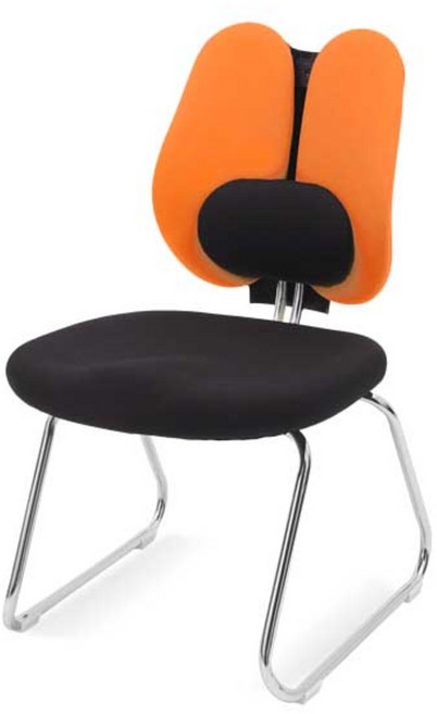 체어포커스 스쿨 ACW-FZ 요추형 팔무 듀얼 고정의자 패브릭, 오렌지