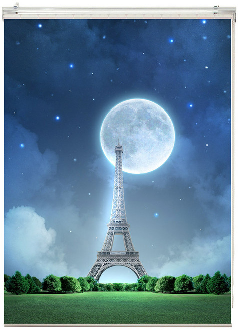 巴黎鐵塔星空印花遮光捲簾