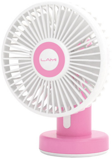 라미 USB 탁상용 미니 선풍기, LMF-U56, 핑크