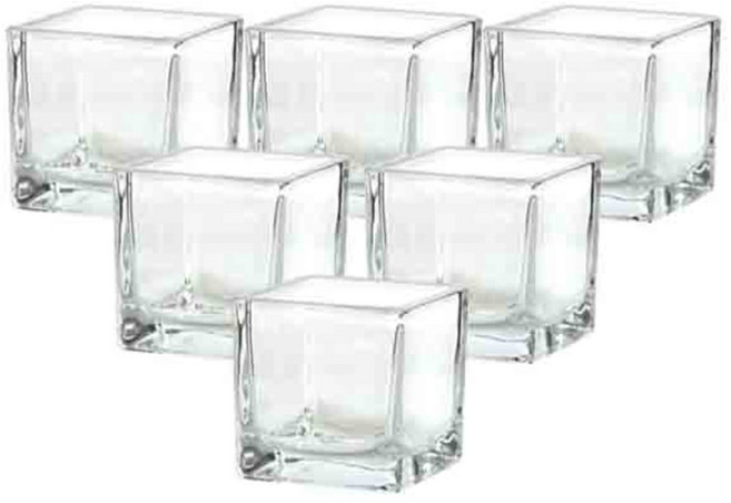 글라스코 사각 유리 화병 6p