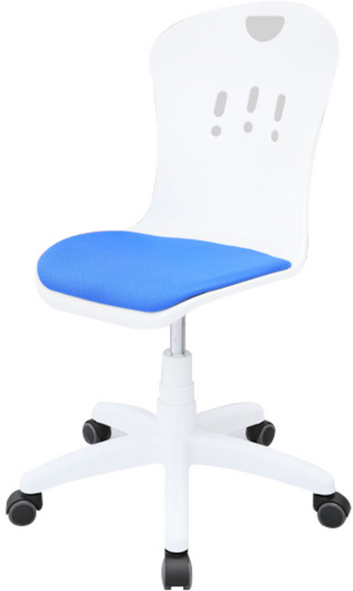 체어포커스 킹스 회전의자 KS800-RT, 바디(화이트), 방석(블루)
